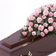 Rose and Carnation Casket Spray - Pink