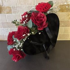 6 Red Rose heart gift bag